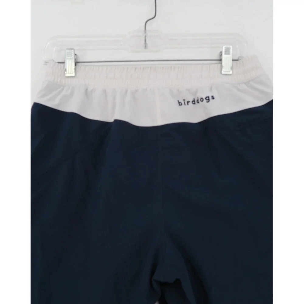 Birddogs Boom Gym Shorts Mens Medium Navy Blue White Athletic Lined 9 Inseam